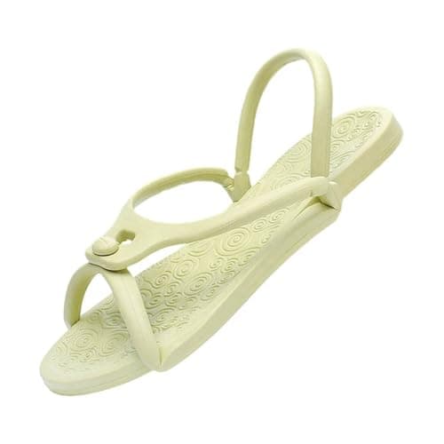 Women's Foldable Soft Slippers Lightweight Sandals Non-Slip Slippers Bathing Shoes Travel Sandals Shower Shoes Slides for Summer Camps Home Holiday Leisure, Green, 2/2.5 UK