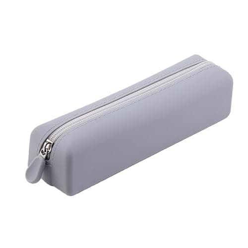 QEBSJSKL Makeup Brush Holder Silicone Travel Cosmetic Bag, Grey