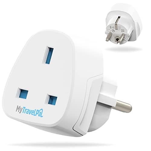 MyTravelPal UK to Europe Plug Adapter (2 Pack) | UK Safety Standards
