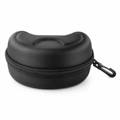 Alomejor Skiing Goggles Case Comfortable Hard Glasses Case with Carabiner Hook Keychain for Snowboard Sport