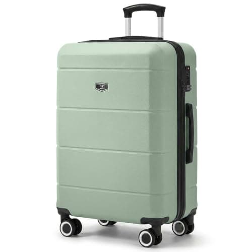 LUGG 24 Inch Jetset Suitcase Hard Shell Case 4 Wheel Travel Bag Lightweight ABS Material with TSA Lock Approved for Travel with easyJet, British Airways, RyanAir, Virgin Atlantic (65x44x25.5cm)