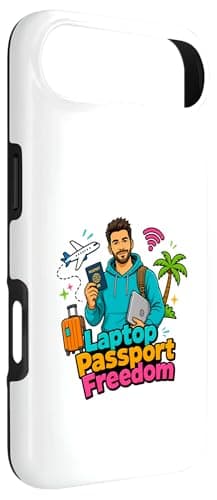 Laptop Passport Freedom Digital Nomad Travel Design Case for iPhone Air — view 2