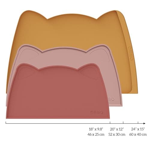 OHMO Silicone Cat Food Mat for Food&Water Bowls, 46x25cm, Brick Red — view 2