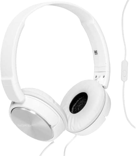 Sony MDR-ZX310AP On-Ear Overhead Wired Headphones with Microphone, Swivel Fold, 3.5mm Headphone Jack - Metallic White — view 2