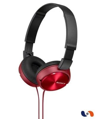 Sony MDR-ZX310 On-Ear Overhead Wired Headphones, Swivel Fold, 3.5mm Headphone Jack - Metallic Red — view 4