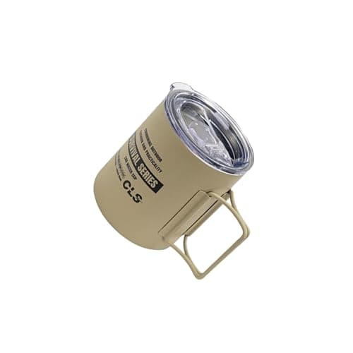 KIOALXZ Double Wall Insulated Coffee Cup Travel Mug with,Khaki,7.9x9cm — view 4