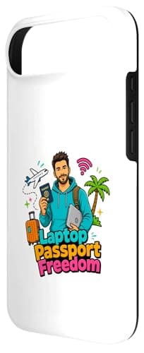 Laptop Passport Freedom Digital Nomad Travel Design Case for iPhone Air — view 3