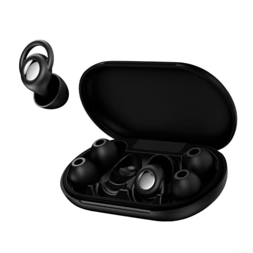 Soft Silicone Earplugs for Sleeping Side Sleepers Noise Reducing Noise Cancelling Earplugs with 3 Sizes S for M L Soft Tips Travel Earplugs Silicone Comfortable for Flights Concerts Sleeping (Black)