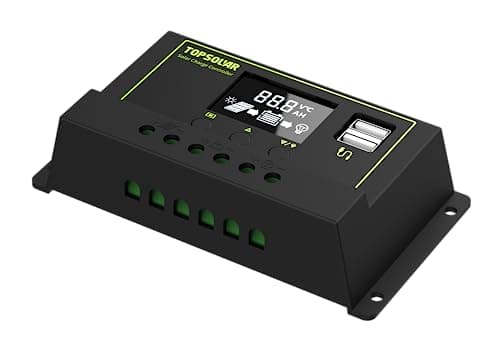 Topsolar 20W 12V Solar Panel kit Battery Charger Maintainer + 10A PWM Solar Charge Controller +Solar Cable for Car RV Marine Boat 12 Volt Battery Off Grid — view 5