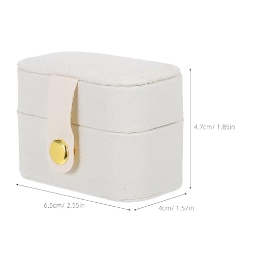 Veemoon 2pcs Mini Ring Box Proposal Box Engagement Ring Case White Pu Fleece Multi-slot Safe Storage Scratch Resistance for Wedding Bands, Necklaces, Brides, Proposal and Anniversaries — view 2