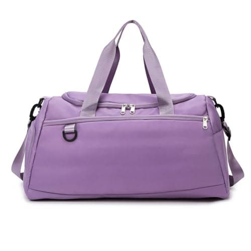 Linghe Sports Gym Bag with Shoe Compartment and Wet Bag Waterproof Purple