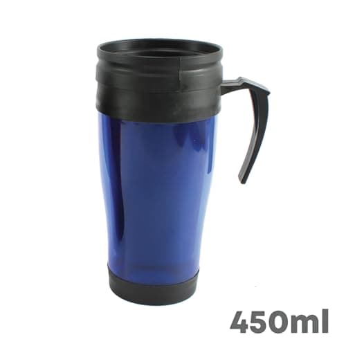 450ml Car Coffee & Tea Travel Mug with Handle Double Wall Insulated Cup for Hot & Cold Drinks Cup Holder Compatible Leak-Resistant Portable Mug for Office Home and Outdoor Use — view 3