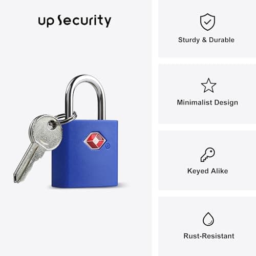 UP Security TSA Approved Luggage Locks 4 Pack, Keyed Alike Small Padlocks with Keys, Travel Locks for Suitcase, Backpack, Bag, Zipper and Outdoor Use — view 2