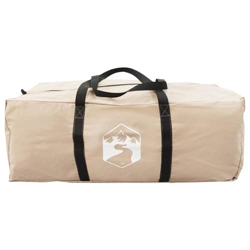 LoogCape Family Tent Cream 12 People Poly Cotton 600 x 600 x 348 cm with Mesh Ventilation, Guy Ropes and Pegs, Spacious Camping Tent for Family — view 6