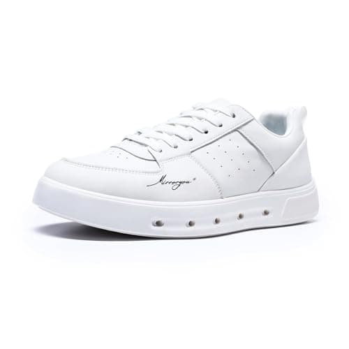 Mirroryou Mens Casual Dress Sneakers Lace-up Fashion Shoes White 10 — view 4