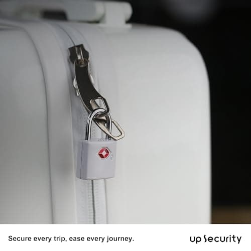 UP Security TSA Locks for Luggage with Keys, Luggage Locks TSA Approved 4 Pack, International Travel Essentials, Small Padlock with Key, Mini Padlock for Suitcase, Backpack, Gray, Compact Minimalist — view 6