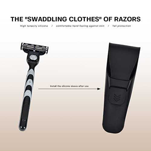 Skyzone Razor Protector Case - Waterproof Silicone Travel Cover for Manual Razors, Storage Organizer (Black)​ — view 4