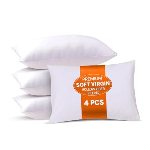 Oliver Bedding Pillows 4 Pack, Breathable Soft Poly Cotton Hotel Pillows