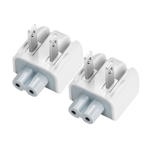BEYEE Travel Charger Converter US Duck head Plug, Spare Connector for iPod, iPhone,iPad Tablets, Macbook AC Power Adapter (2xUS Plug) White
