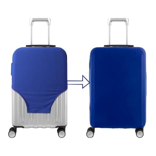 Bomiclss Elastic Luggage Cover for 26-28 Inch Suitcases | Waterproof & Dustproof Travel Protection | Blue Reusable Luggage Protector (Blue, L)