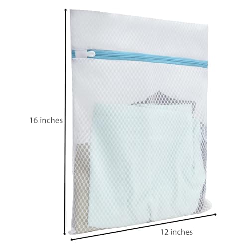 Mesh Laundry Bags for Delicates – 3-Pack (12″×16″) with Color-Coded Zippers – Honeycomb Mesh, Locking Zipper, Washer & Dryer Safe for Bras, Socks, Travel Clothes — view 2