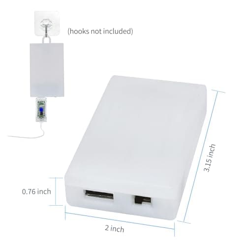Battery Case Box with USB Port, AA Batteries Power Bank for 5V USB LED Strip Lights Fairy String Lights Curtain Lights Christmas Decoration — view 3