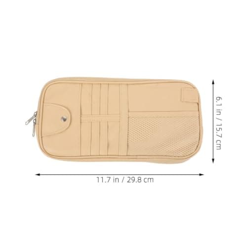 2pcs Car Sun Visor Organizer PU Leather Multi Compartment Storage Bag — view 2