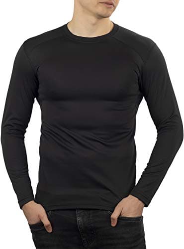 281Z Mens Thermal Lightweight Base Layer Shirt - Hiking Trekking Outdoor - Polartec Power Grid - Terrain Reliability Line (Black, X-Small)