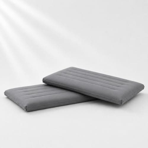 Dovishire Ultra Thin Low Loft Pillow for Sleeping – 2cm (0.79") Slim Low Profile Pillow for Stomach Sleepers and Back Sleepers, Soft Breathable Neck Support Cushion for Travel, Camping & Home, Gray