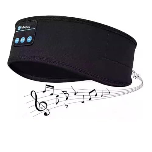 WESEN Sleep Headphones, Soft Headband for Sleeping and Sport, Wireless Headband with Stereo Speakers, Bluetooth Music Headphones with Microphone for Dad/Mom/Her/Him/Travel/Running (Black)