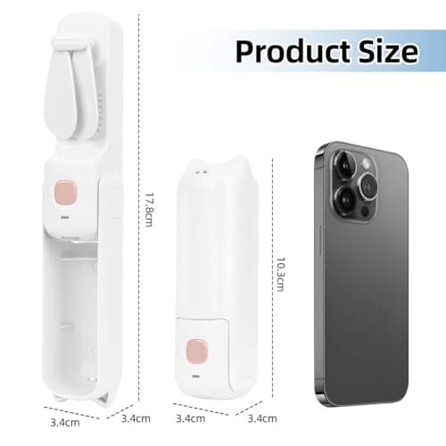 AUAUY Portable Handheld Fan, USB Rechargeable Foldable Fan, White — view 2