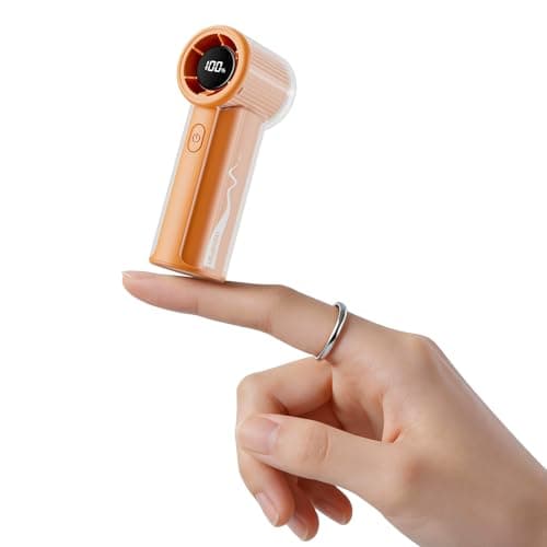 HandFan Portable Mini Fan, Personal Turbo Fan Pocket Size, High Speed 1-100 Adjustable Small Hand Fans, Outdoor Travel Concert, Gifts for Women Men(Orange)