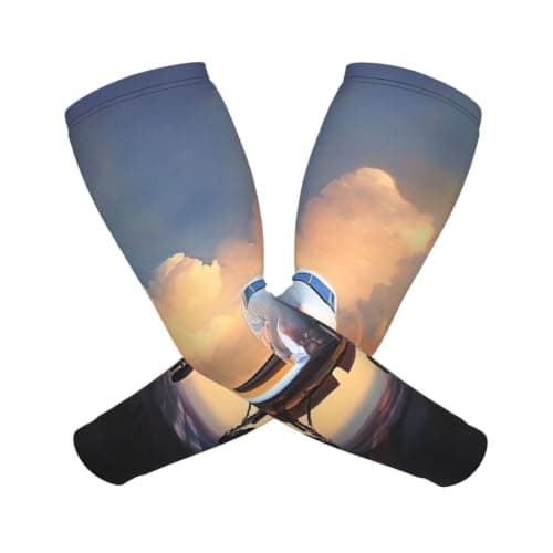 kkvhhyuo Arm Sleeves for Men Women, airplane Print Cooling Protective Sleeve Covers Sun Protection Sports Sleeve for Gardening Cycling Hiking Outdoor Sports — view 2