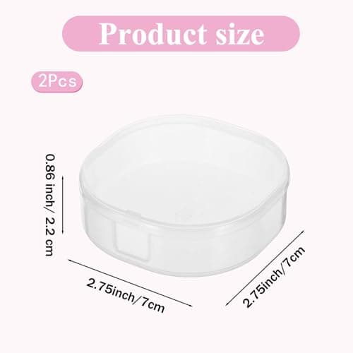 Qianyu 4 Pcs Portable Cotton Round Holder Plastic Cosmetic Cotton Pads Container Travel Makeup Sponge Dispenser Small Transparent Sealed Storage Box for Makeup Remover BallsBeads Floss(2) — view 2