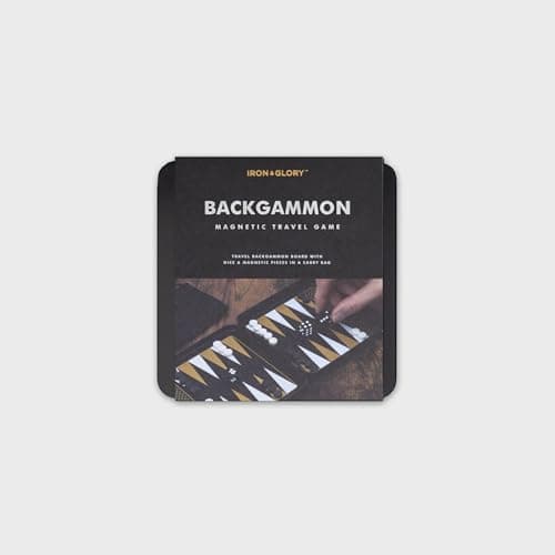 Iron & Glory Magnetic Travel Backgammon Set in Durable Tin Case | Compact & Portable Board Game with Secure Magnetic Pieces | Perfect for On-the-Go Fun & Strategy | Includes Fabric Carry Pouch — view 4