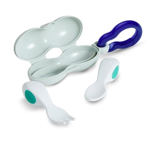 doddl Baby Cutlery Set (6–12 Months) – Spoon & Fork for Weaning, BLW Self-Feeding – Easy-Grip Handles & Safe Short Design (Fresh Green)