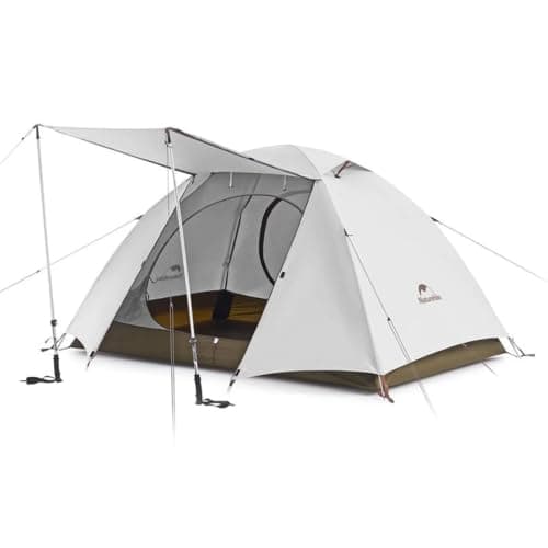 Naturehike Cloud-Creek Series 3 Person Tent – Lightweight Waterproof Camping & Backpacking Tent with Aluminium Poles, UPF50+ & Double Layer Design White
