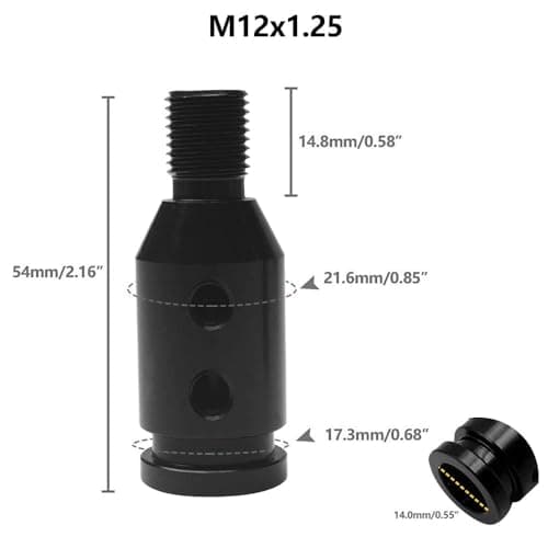 ePathChina Shifter Knob Adapter Universal Car Shift Knob Adapter Aluminum Alloy Gear Shift Knob Adapter for Non Threaded Shifters M12x1.25 — view 3