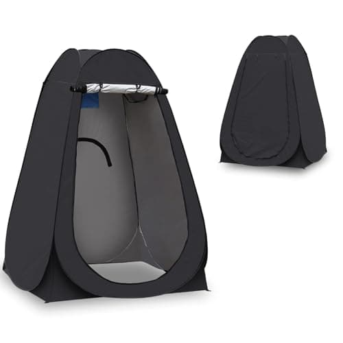 CLIPOP Portable Privacy Shower Toilet Tent Waterproof Anti-UV Pop Up Changing Dressing Tent for Beach Fishing Hiking Bathing,Outdoor Camping,with a Carrying Bag (150×150×190 cm, Black)