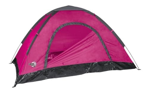 Festival Tent for 2 People, Approx. 200 x 120 x 100 cm, 170T Polyester, Hydrostatic Head 1000 mm, PE Base, Fibreglass Poles, Colour: Pink