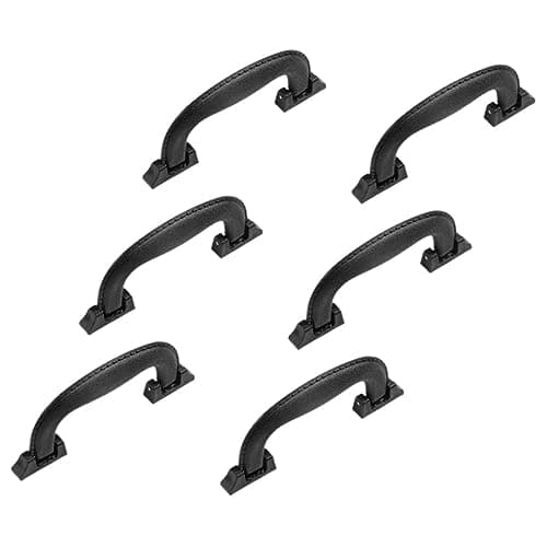 BESTonZON 6pcs Black Foldable Plastic Luggage Grip Handles with Easy Installation for Suitcase and Bags Replacement, for Travel and DIY Suitcase Handle Repairs