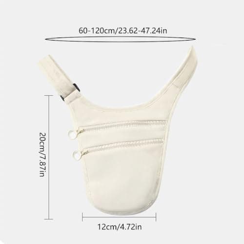 Travel Money Belt, Adjustable Anti Theft Cross Body Bag Bumbag (Beige) — view 2
