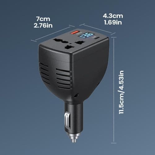 Car Outlet Adapter 150W DC 12V To AC 220V Fast Charging Inverter with USB-C — view 6