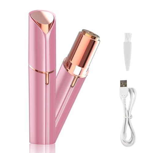 Lady Shaver for Women, Facial Hair Remover, Facial Hair Remover for Women, USB Rechargeable Facial Epilator, Hair Removal Device for Peach Fuzz/Facial Hair/Lip/Chin Travel Size(Pink)