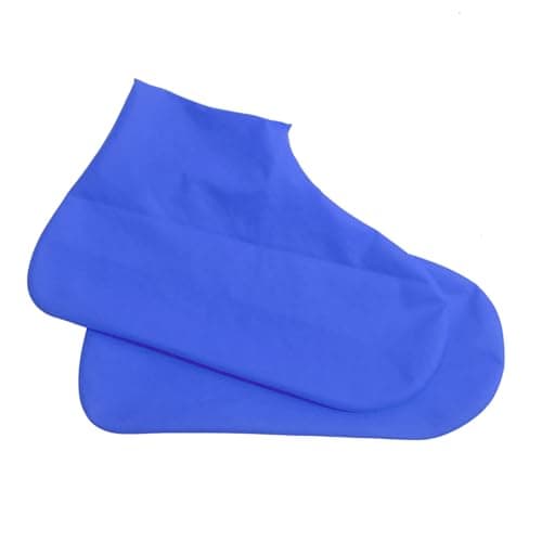 Cloimei Shoe Covers Anti Slip Durable Lightweight Rain Boot Protectors for Adults Outdoor Walking Travel Latex Material 2 Pack (Blue)