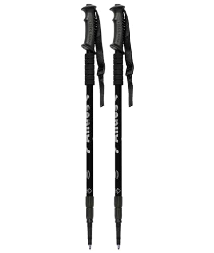 Andes Telescopic Extending Adjustable Antishock Hiking/Walking Poles Black — view 2