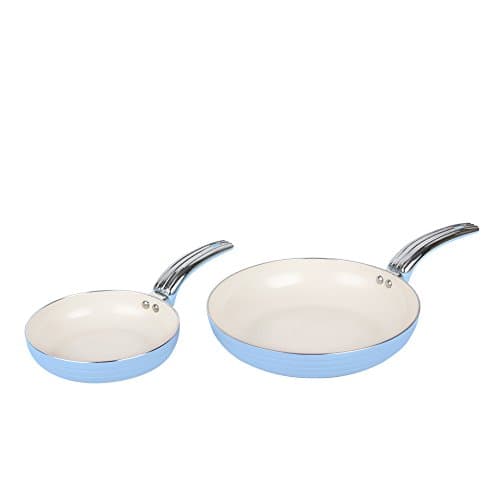 Swan SWPS5020BLN Retro 5 Piece Aluminium Pan Set with Glass Lid, Non-Stick Ceramic Coating, Blue — view 3