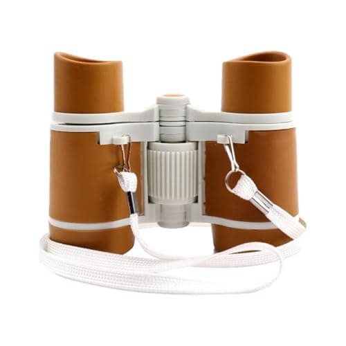 Ailan Mini Binoculars for Kids Baby Camping Lightweight Portable Kids Binoculars for Bird Watching and Outdoor Exploration Activities Compact for Pretend Bird Watching, Deep Coffee White, 8.8x11x4cm — view 3
