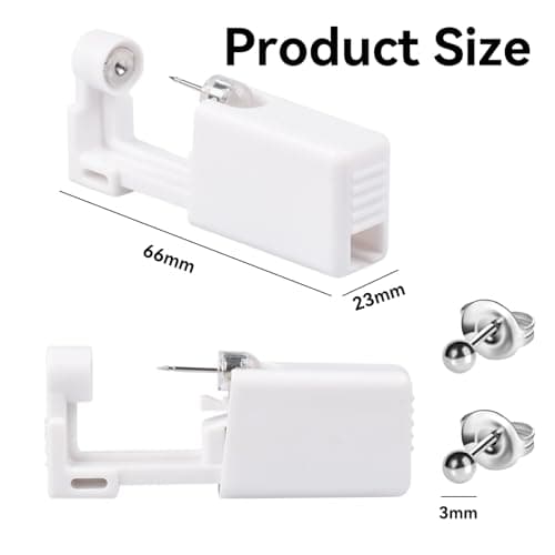 FJDRSIG 2 Pcs Disposable Ear Piercing Kit, Painless Self Ear Piercing Gun Kit, Portable Self Ears Piercings, Safety Ears Piercings Gun Tool,for Girls Boys Women Men Lobe Cartilage Helix(White) — view 2