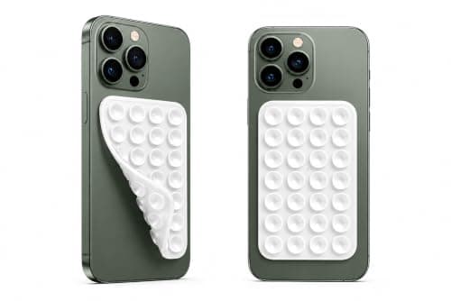 2PCS Silicone Suction Cup Phone Case Mount Double Sided, Strong Sticky Cell Phone Suction Cup Holder, Hands-Free Silicone Phone Grip for Selfies, Videos, Mirrors, Windows & Smooth Surfaces (White)